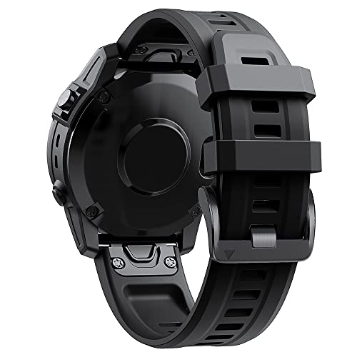 NIBYQ Offizielles Silikon-Uhrenarmband mit Schnellentriegelung, 26, 22, 20 mm, für Garmin Fenix 7, 7X, 6, 6X, 5X, 5, 935, 945, Easyfit-Armbänder, 26mm Descent Mk2 MK1, Achat von NIBYQ