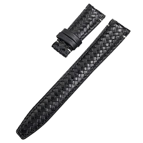 NIBYQ Uhrenarmband aus Rindsleder mit gebogenem Ende, 20 mm, 21 mm, 22 mm, passend für IWC Portugieser Piloten, echtes Leder, 20 mm, Achat von NIBYQ