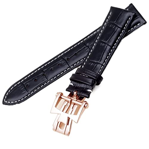 NIBYQ Uhrenarmband aus echtem Leder, für Vacheron Constantin Patrimony VC, für Damen und Herren, 19 mm, 20 mm, 21 mm, 22 mm, Rindsleder, Schwarz / Braun, 19 mm, Achat von NIBYQ