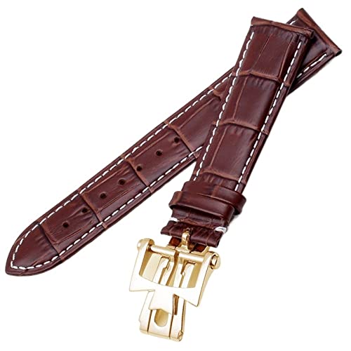 NIBYQ Uhrenarmband aus echtem Leder, für Vacheron Constantin Patrimony VC, für Damen und Herren, 19 mm, 20 mm, 21 mm, 22 mm, Rindsleder, Schwarz / Braun, 21 mm, Achat von NIBYQ