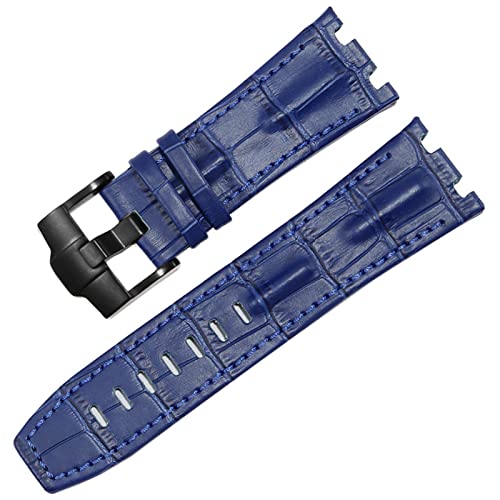 NIBYQ Uhrenarmband aus echtem Leder für AP 15703 Royal Oak Offshore-Serie, 28 mm Krokodil-Uhrenarmbänder, 28mm, Achat von NIBYQ