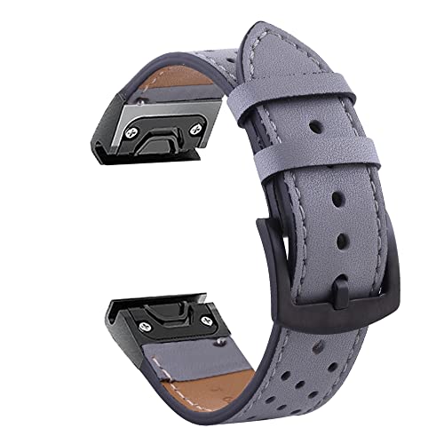 NIBYQ Uhrenarmband für Garmin Fenix 7, 7X, 6X, 6Pro, 5X, 5 Plus, 3HR, Enduro, Descent MK2, Schnellverschluss, Lederarmband, Smartwatch-Armband, 26 mm, 22 mm, 26mm Fenix 3HR D2, Achat von NIBYQ