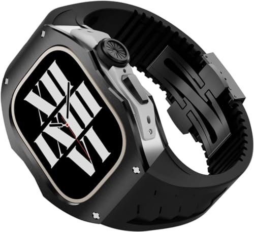 NIBYQ Uhrengehäuse aus Titanlegierung, Gummiband, Mod-Kit, für Apple Watch Serie Ultra 2, 49 mm Ersatz, Herren-Uhrenarmband, Verschluss, für iWatch Serie 49 mm Zubehör, 49 mm, Achat von NIBYQ