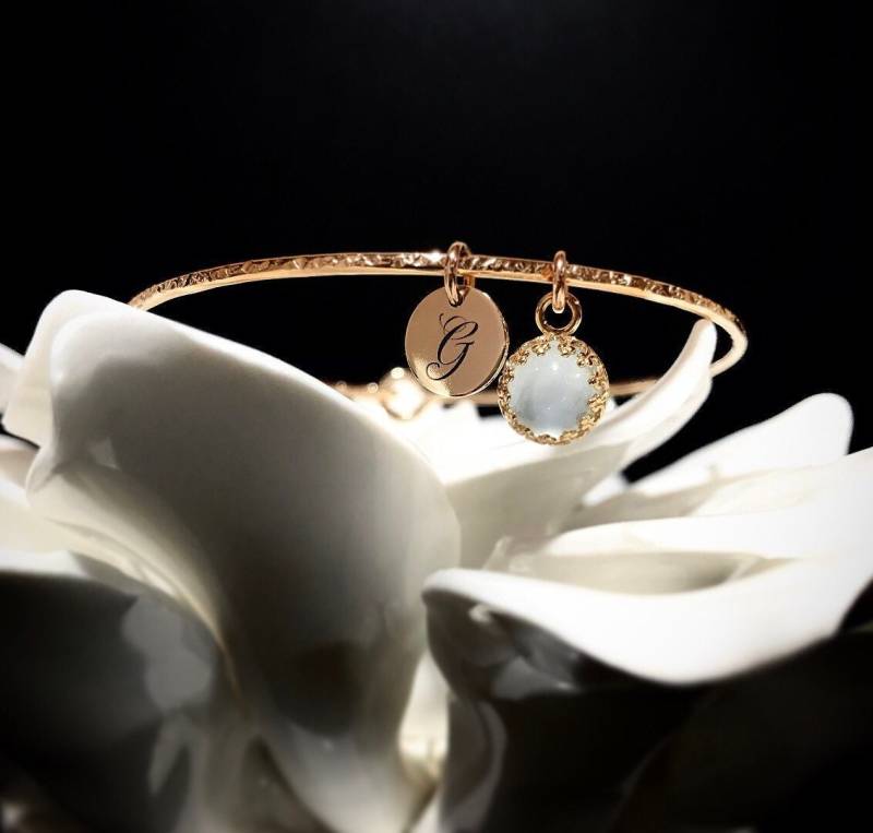 2 Ct Aquamarin Royal Charm Armreif | Milky März Geburtsstein Neues Mutter-stoß-Geschenk Geburtstag Armband Schmuck von NICCOLETTI