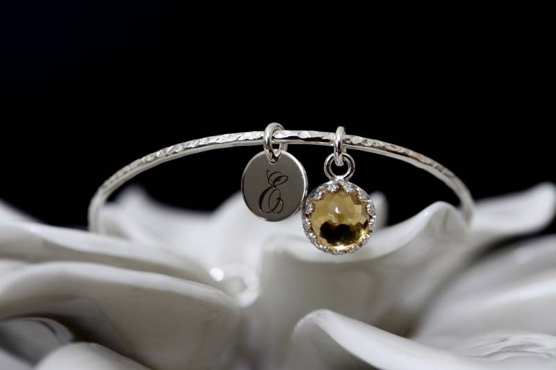 2 Ct Citrin Royal Charm Armreif | November Geburtsstein Schmuck Personalisierter Edelstein Geburtstagsgeschenk Für Sie von NICCOLETTI