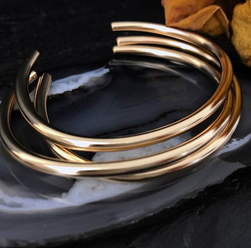 Das Bündchen | Dickes 3, 25 Mm 14Kt Gold Filled Oder Sterling Silber Armband Hochzeitsgeschenk Für Sie Und Ihn von NICCOLETTI