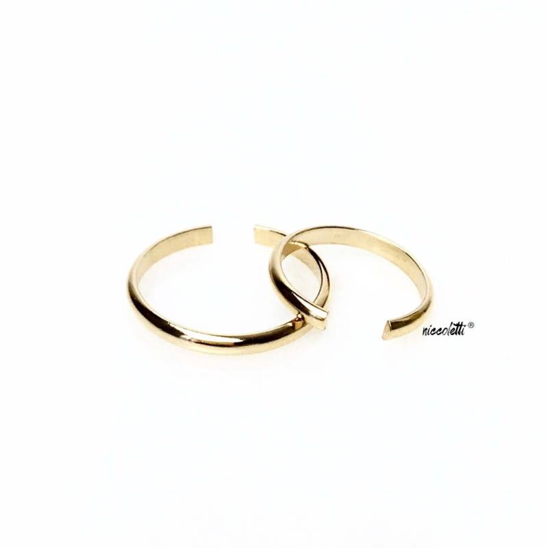 Glatter Gewölbter Manschettenring/Sterling Silber Offener Roségold Ring Moderne Hufeisen Stapelringe Einstellbarer Midi von NICCOLETTI