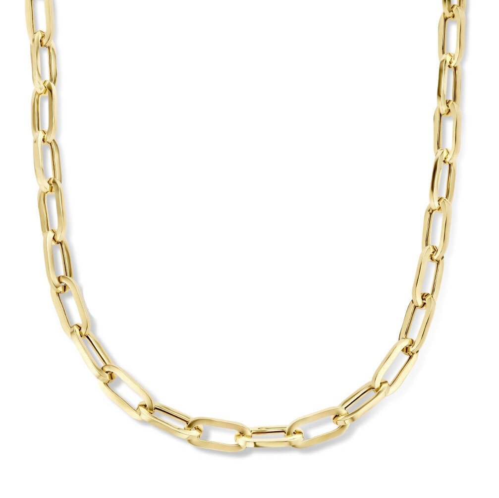 NICEANDnoble Collier 925er Silber 1 micron vergoldet Paperclip Collier Vierkant von NICEANDnoble