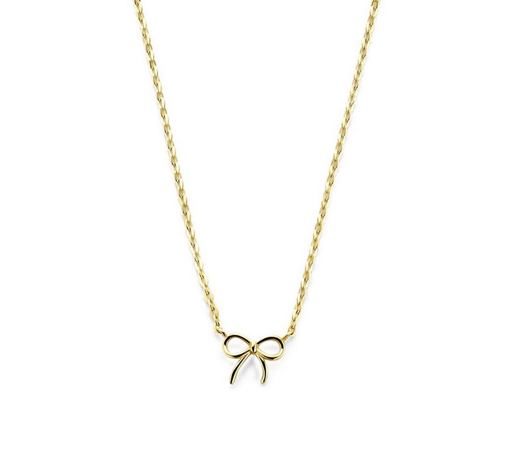 NICEANDnoble Collierkettchen 375er Gelbgold Collierkettchen Schleifchen Ankerkette von NICEANDnoble