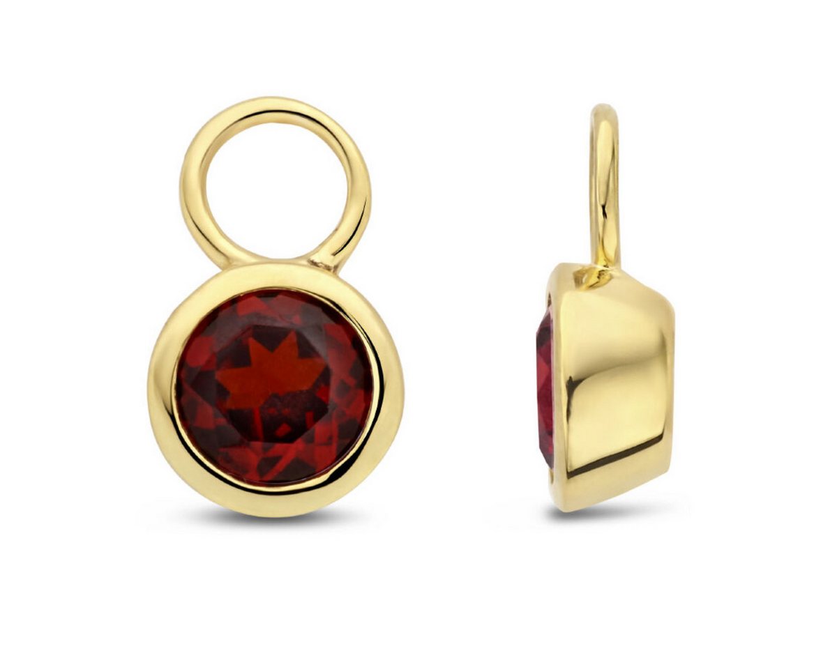NICEANDnoble Einhänger für Ohrschmuck 585er Gelbgold ein Paar kleine Ohrring-Einhänger mit Granat von NICEANDnoble
