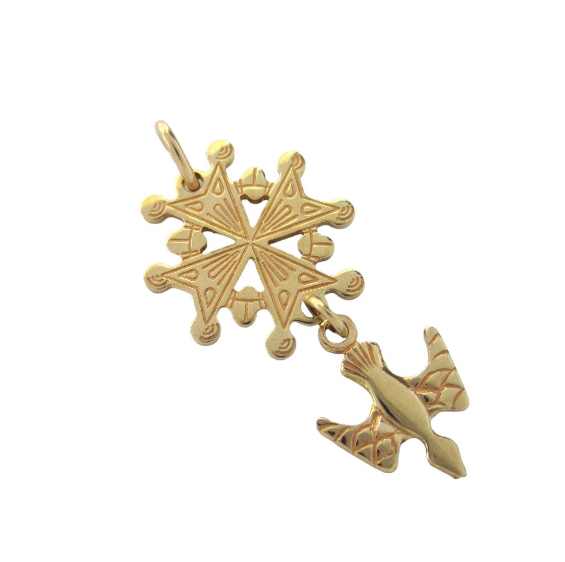 NICEANDnoble Kettenanhänger 585er Gold Gelbgold 14 Karat Anhänger Hugenottenkreuz, Goldschmuck für Damen und Herren von NICEANDnoble