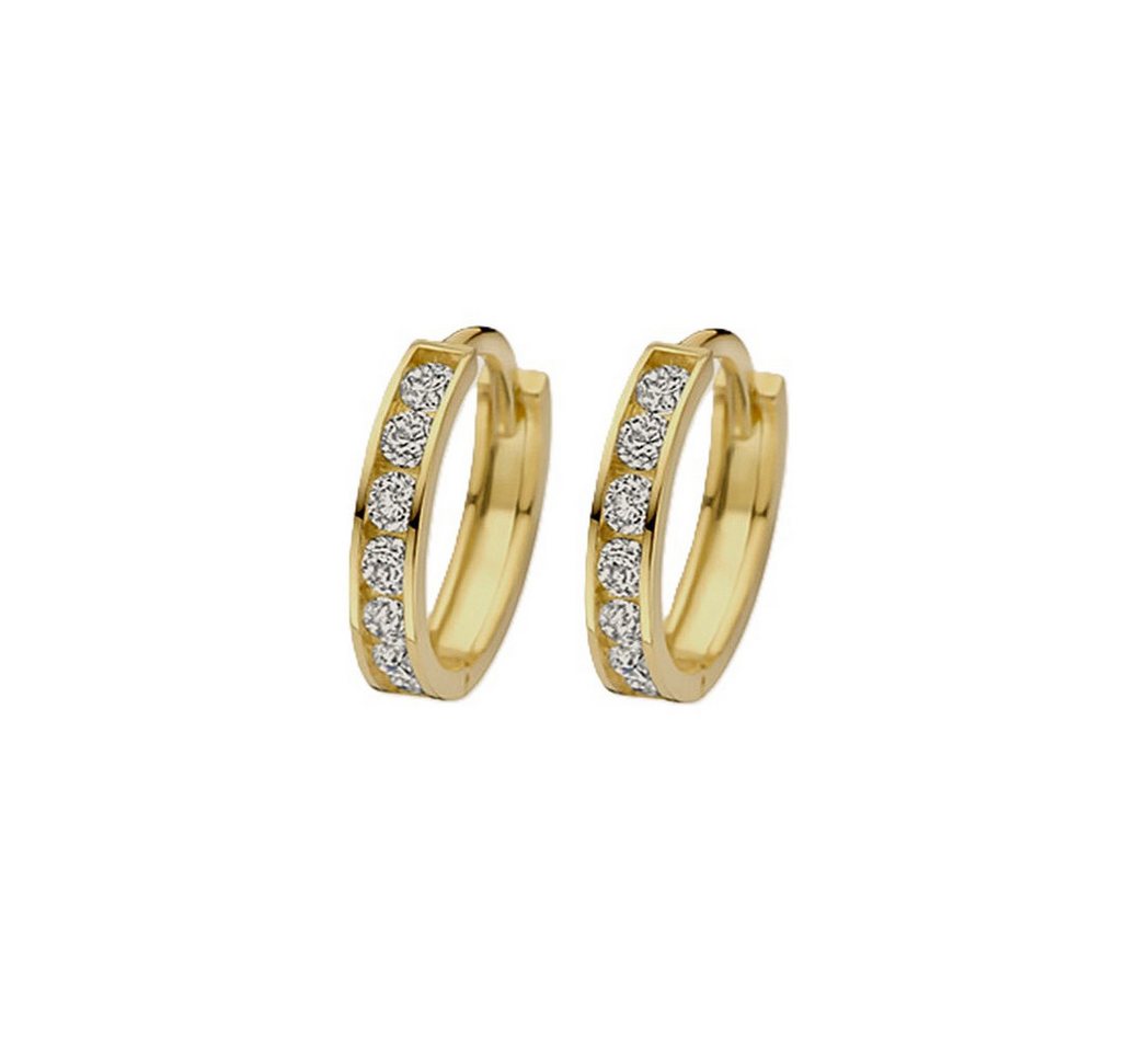 NICEANDnoble Klappcreolen 925er Silber Klappcreolen vergoldet Zirkonia von NICEANDnoble