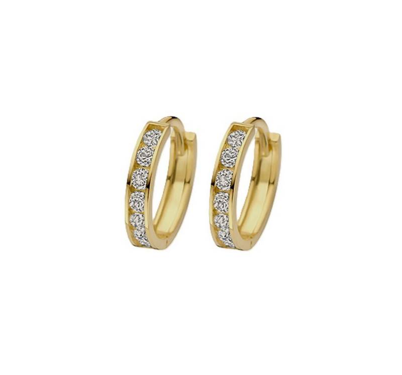 NICEANDnoble Klappcreolen 925er Silber Klappcreolen vergoldet Zirkonia von NICEANDnoble