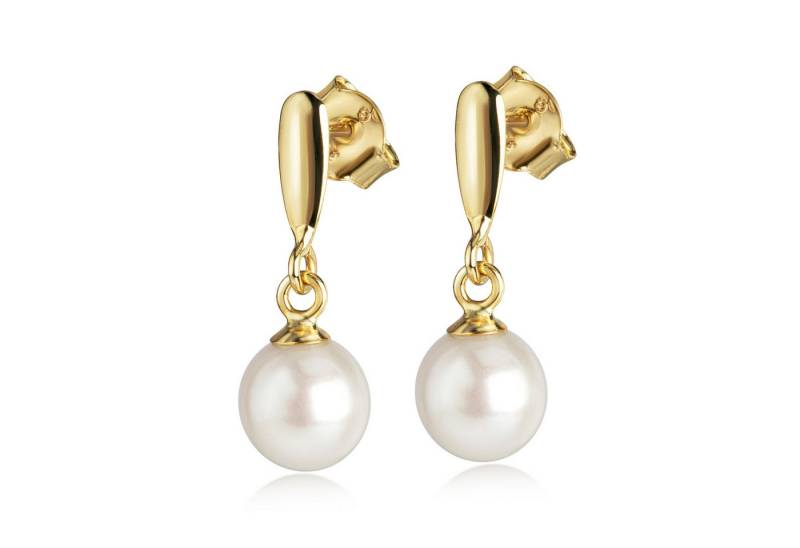 NICEANDnoble Paar Ohrhänger 333er Gelbgold Ohrhänger mit Süßwasserperle von NICEANDnoble