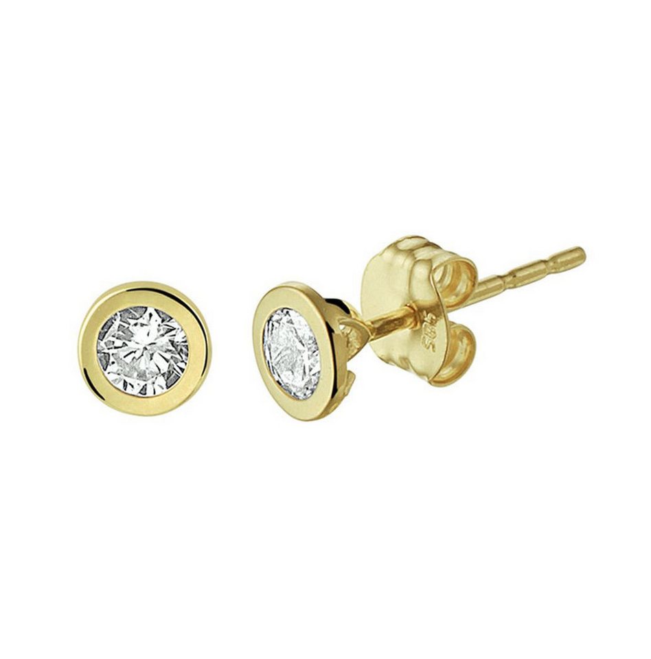 NICEANDnoble Paar Ohrstecker 585er Gelbgold Ohrstecker Zirkonia 4,5 mm, 585er Goldschmuck mit Zirkonia NICEANDnoble Paar Ohrstecker 585er Gelbgold Ohrstecker Zirkonia 4,5 mm, 585er Goldschmuck mit Zirkonia von NICEANDnoble