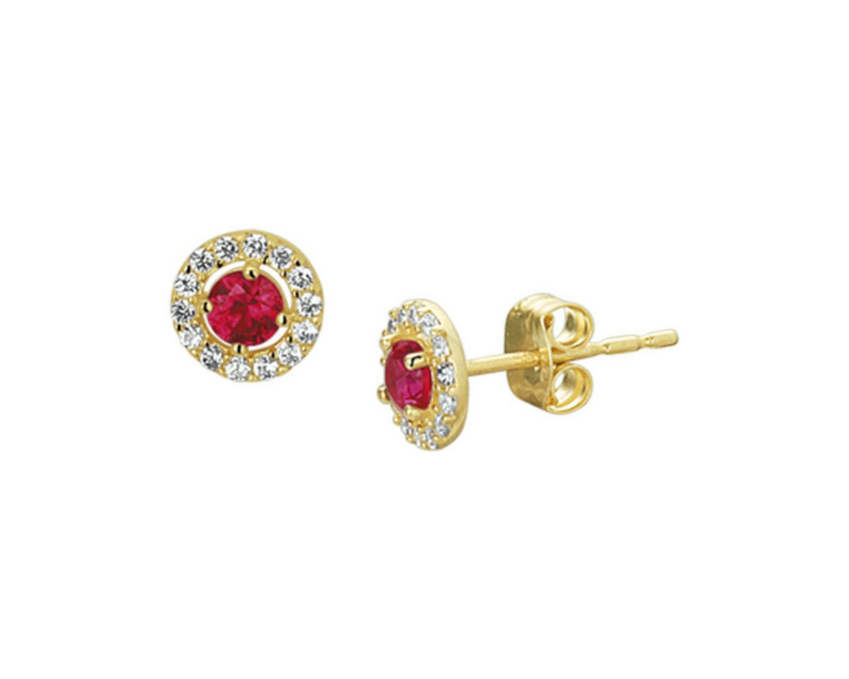 NICEANDnoble Paar Ohrstecker 585er Gelbgold Ohrstecker mit synth. Edelstein und Zirkonia NICEANDnoble Paar Ohrstecker 585er Gelbgold Ohrstecker mit synth. Edelstein und Zirkonia von NICEANDnoble