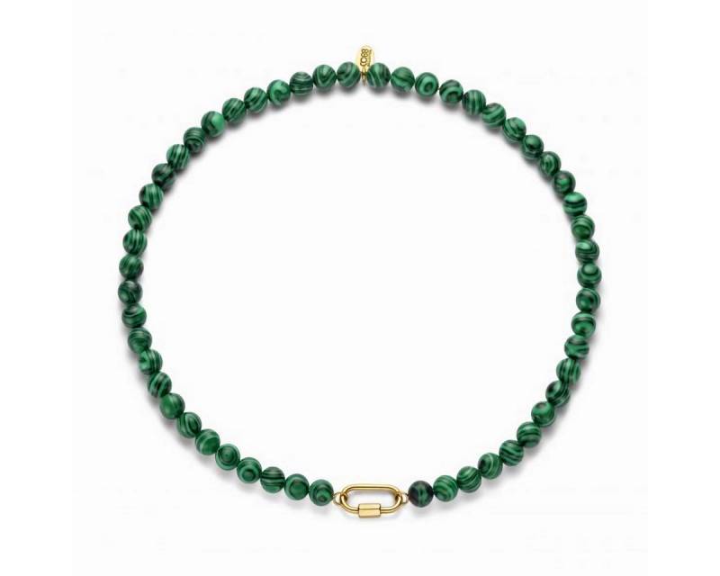 NICEANDnoble Perlenkette Malachit Perlenkette 45 cm mit vergoldeter Edelstahlschließe NICEANDnoble Perlenkette Malachit Perlenkette 45 cm mit vergoldeter Edelstahlschließe von NICEANDnoble