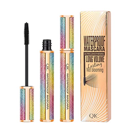 4D Silk Fiber Wimpern Wimperntusche, Wimperntusche Mascara Wasserfest Schwarz Natürliche Lange Wimpern Falsche Wimpern Tusche FüR langlebige Augen Make-up von NICEMOVIC