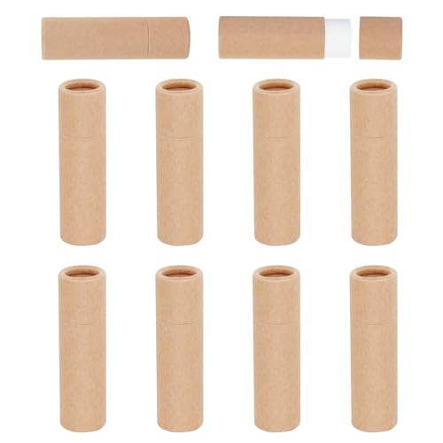 NICENEEDED 10-Teiliges Lippenbalsam-Tuben-Set Aus Pappe, Nachfüllbare Lippenstifthülse Aus Papier, Runder, Leerer Lipgloss-Behälter Aus Pappe von NICENEEDED