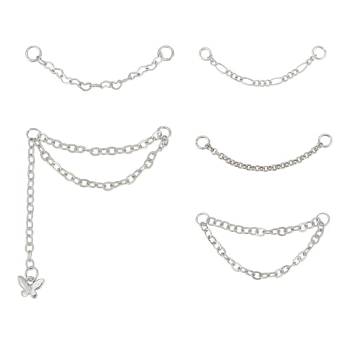 NICENEEDED 5 Stück Nasenrine Kette Nasenquastenkette Nasenschmuck Für Damen Und Herren von NICENEEDED