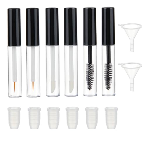 NICENEEDED 6 Stück Mini-Mascara-Tuben, 5 ml Leere Lipgloss-Tuben Und Zauberstab, Wimperncreme-Behälterflasche, Nachfüllbare Mascara-Tuben von NICENEEDED
