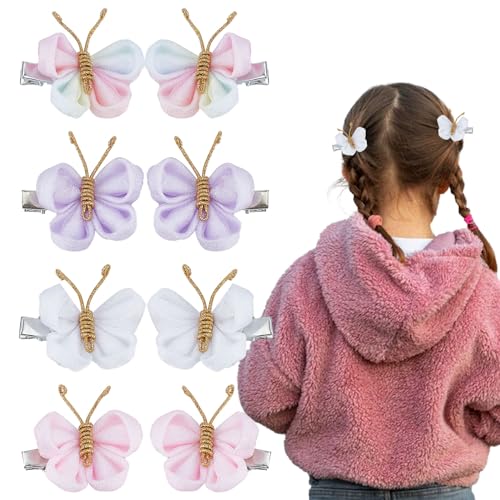 NICENEEDED 8 Stück Mini-Netz-Schmetterlings-Haarspangen, Vintage Stoff Schmetterling Haarschmuck Haarspangen, Schmetterlings-Haarnadeln, Haarschmuck Für Frauen Und Mädchen, Haarschmuck von NICENEEDED