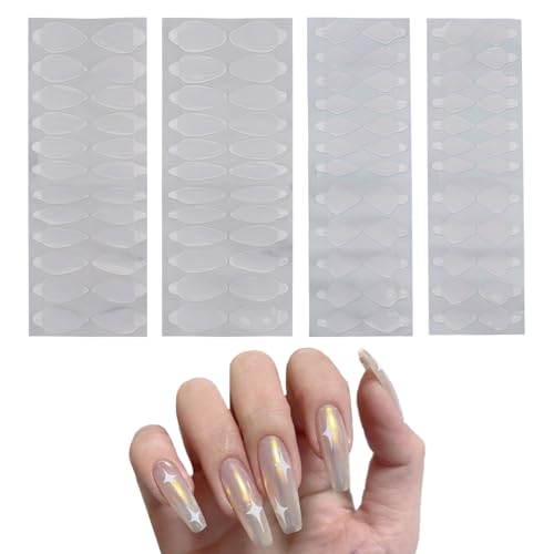 NICENEEDED 96 Stück Silikon-Nagelaufkleber Mit Doppelter Form,Wiederverwendbarer French-Tip-Aufkleber Mit Doppelter Nagelverlängerung,Nail Art Builder-Verlängerungsform-Zubehör Für Frauen Und Mädchen von NICENEEDED