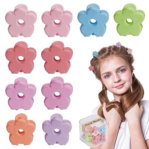 NICENEEDED Kleine Haarspangen Für Mädchen, Mini-Blumen-Haarspangen, Krallenklammern Für Dünnes, Feines Haar, Kawaii Matte Daisy Little Jaw Clips Haarschmuck Haarschmuck Für Frauen Mädchen Teenager Kle von NICENEEDED