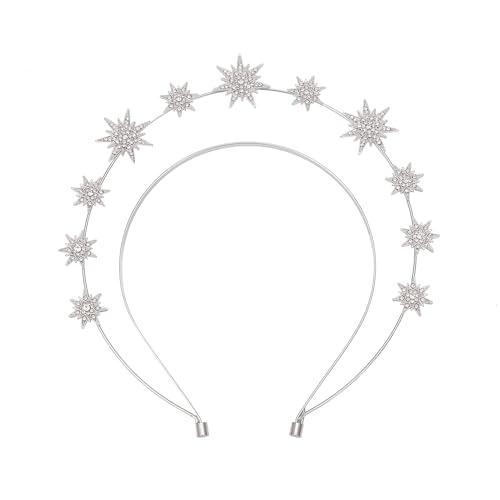 NICENEEDED – Kopfbedeckung Mit Stern Halo Krone Glitzer Strass Sterne Stirnband Boho Braut Haarband Schillernder Vintage Reif Mit Kronenkopf von NICENEEDED