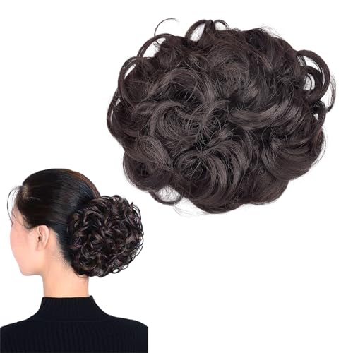 NICENEEDED Kurzer Messy Puff Curly Dish Haarknoten, Welliges Haarteil Mit Leicht Dehnbaren Kämmen Für Frauen Und Mädchen, Hochsteckfrisur, Scrunchie, Chignon, Pferdeschwanz-Haarverlängerung von NICENEEDED