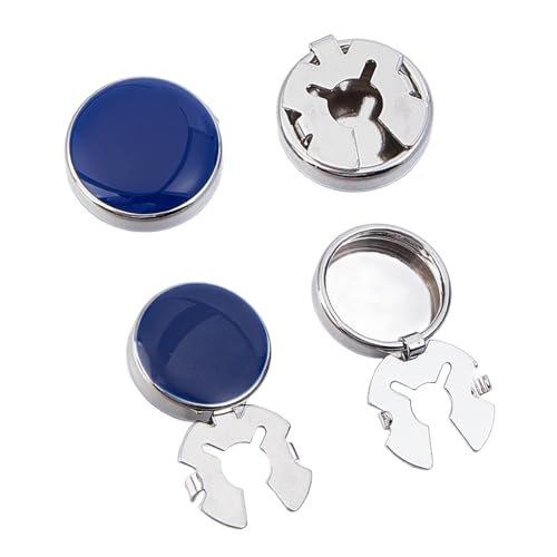 NICENEEDED Manschettenknöpfe für Herren, Hemd-Ärmel, Schmuck, dekorative Manschettenknöpfe mit blauem Emaille-Design, keine Nähknöpfe für formelle Geschäfte, Hochzeit, Smoking von NICENEEDED