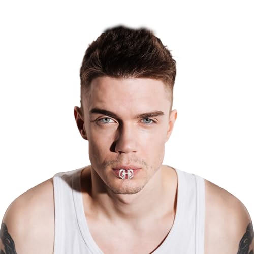 NICENEEDED Punk Mechanische Lippenmanschette, Unregelmäßige, Nicht Durchdringende Lippenmanschette Aus Metall, CyberPunk Cyborg Masquerade Face Wear Zubehör von NICENEEDED