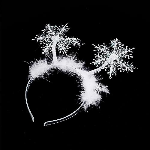 NICENEEDED Weihnachts Stirnband Mit Schneeflockenmotiv Weihnachts Kopfhörer Weißer Haarreif Kopfschmuck Weihnachts Haar Accessoires Dekoration von NICENEEDED