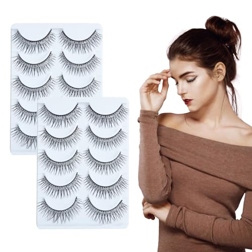 Niceneeded 10 Paar Schwarze, Flauschige Falsche Wimpern, Wimpernverlängerung Mit Glitzer-Pailletten, Glänzende, Lockige, Künstliche Wimpern Für Die Braut Und Hochzeit Für Frauen Und Mädchen von NICENEEDED