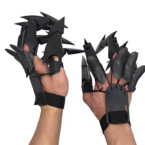 NICERAM Halloween bewegliche Finger | Flexible Skeletthandklauen,Krallenhandschuhe für Halloween Horror Kostüme Zubehör Party Maskerade Requisiten von NICERAM