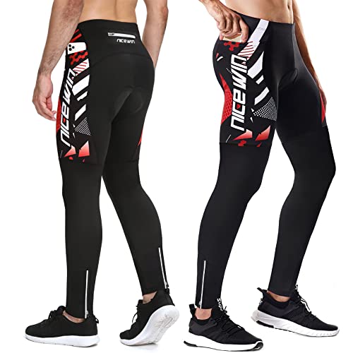 NICEWIN Radlerhose Fahrradhose Herren Lang mit Sitzpolster 4D Gepolsterte Radhose Atmungsaktiv Schnell Trocknend stoßfeste Elastisch Hosen,M,Rot NICEWIN Radlerhose Fahrradhose Herren Lang mit Sitzpolster 4D Gepolsterte Radhose Atmungsaktiv Schnell Trocknend stoßfeste Elastisch Hosen,M,Rot von NICEWIN