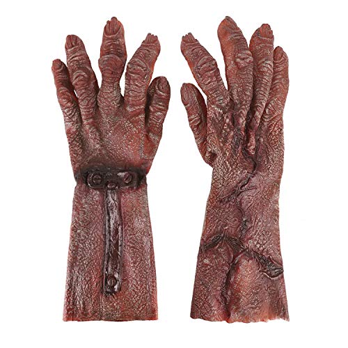 Cosplay Wolf Klauen Krallen Handschuhe Horror Werwolf-Klauen Kostümzubehör Ghostcrawler Handschuhe Tatzen Kostüm Zubehör Geschenk Party Dressing Prop für Fasching, Halloween (Bloody long Gloves) von NICEYEA