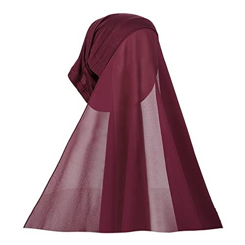 Damen Kopftuch Hijab Muslimische Schal Kopfkappe Kleidung Schal Sommer Stretch Turban Gesichtsschleier Kopfbedeckung Schöne Malaysische Mädchen Schal Chiffon Damen Anzug Halstuch Haartuch Schal von NICEYEA