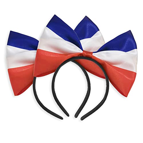 Flagge Stirnbänder Bowknot Haarband Haarreif Accessoire Sport Wettkampf Haarschmuck Fans Cheering Hair Hoop Party Festival Haarschmuck Urlaub Patriotische Haarreifen für Kinder und Erwachsene, 2 Stück von NICEYEA