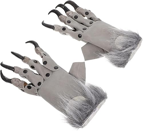 Halloween Dragon Claw Handschuhe PU Leder Cosplay Pfotenhandschuhe Lange Fingernägel Handschuh Halloween Kostüm Handschuhe Werwolf Handschuhe Halloween Pfoten Handschuhe Cosplay Party Requisiten von NICEYEA