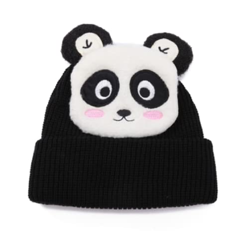 NICEYEA Beanie Mütze für Herren Damen Mütze Beanie Panda Koala Winterhüte Warm Gefütterte Strickmütze Breiter Krempe Mütze Haube Klassische Beaniemütze Einheitsgröße von NICEYEA