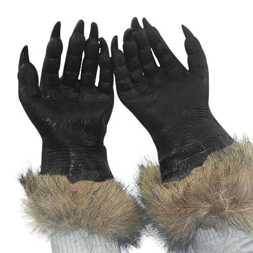 NICEYEA Cosplay Wolf Klauen Krallen Handschuhe Horror Werwolf-Klauen Kostümzubehör Ghostcrawler Handschuhe Tatzen Kostüm Zubehör Geschenk Party Dressing Prop für Fasching, Halloween (Reaper Gloves) von NICEYEA