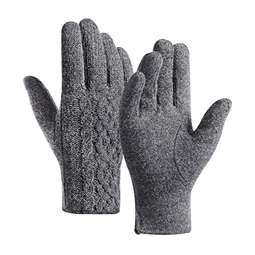 NICEYEA Herren Damen Wolle Warm Fingerhandschuhe Strick Touchscreen Handschuhe Winterhandschuhe mit Warme Fleece Futter Sporthandschuhe Winter Dicke Warme Gefüttert Smart Schreiben SMS Handschuhe von NICEYEA