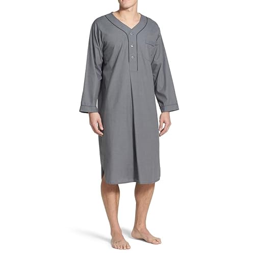NICEYEA Herren Kaftan V-Ausschnitt Langarm Kaftan Islamische Gebet Kleidung Ethnische Roben Indisch Islam Kaftan Indisch Muslimische Roben Abaya Afrika Dubai Gebet Traditionelle Kostüme für Männer von NICEYEA