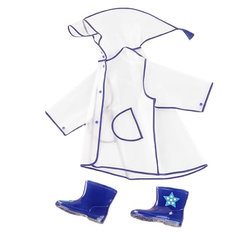 NICEYEA Kinder Wasserdicht Regenponcho Transparent Regenmäntel mit Kapuze für Mädchen Jungen Atmungsaktiv Raincoat Regencape Regenschutz für Outdoor Radfahren Wandern Camping, Wiederverwendbar von NICEYEA