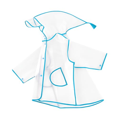 NICEYEA Kinder Wasserdicht Regenponcho Transparent Regenmäntel mit Kapuze für Mädchen Jungen Atmungsaktiv Raincoat Regencape Regenschutz für Outdoor Radfahren Wandern Camping, Wiederverwendbar von NICEYEA