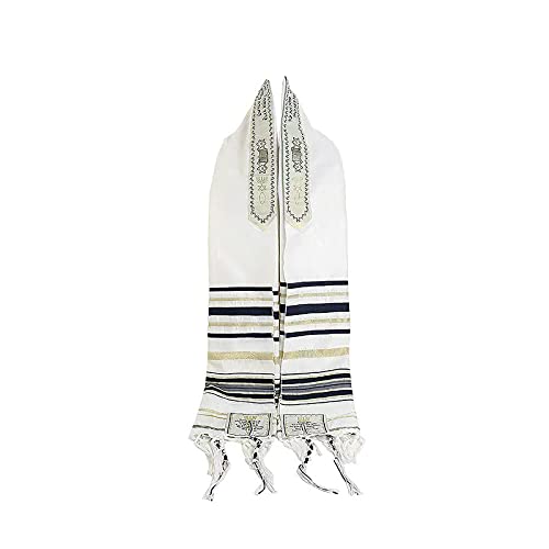 Tallit Gebetsschal, 185 x 54 cm, Name des Herrn an 4 Ecken, Messias Tallit Messianischer Schal, Schwarz , 72.8 *21.2 iches von NICEYEA