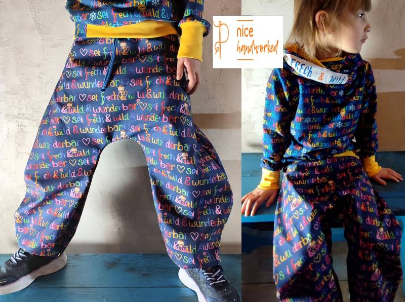 Softshellhose Im Baggy-style, Sei Frech, Wild Und Wunderbar Matschhose, Jungen Mädchen Von 98 - 116 von NICEhandworked