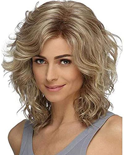 Kurze lockige Frauen Mädchen charmante synthetische R -Perücke mit Pony Mode charmante Perücken hitzebeständige hohe Dichte hochwertig natürliche for Kostüme Cosplay Party Halloween A/A. ( Farbe : A ) von NICHANGHUA