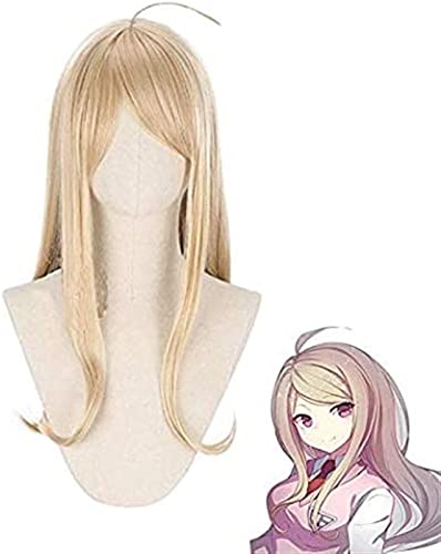 NICHANGHUA 70cm/27.56'' Lange Blonde gewellte synthetische Akamatsu Kaede Cosplay Haar Perücken Party Halloween Alltag Kostüm Perücke mit gratis Kappe(1416#) (Farbe : 1416#) von NICHANGHUA